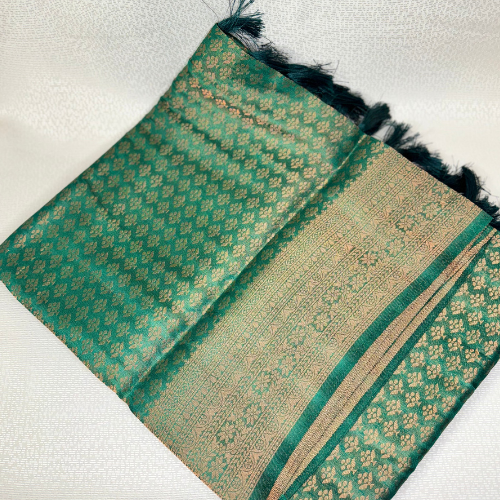 Saree Soft silk traditionnel léger et fluide - Vert