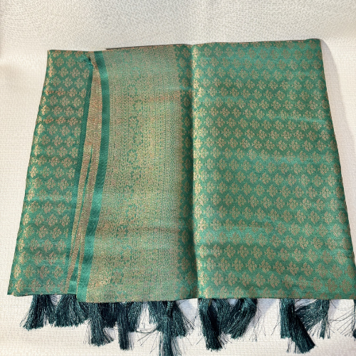 Saree Soft silk traditionnel léger et fluide - Vert