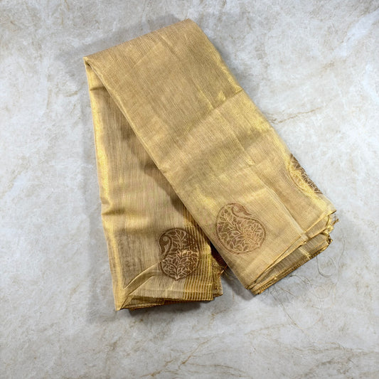 Saree Tissue silk Brillant -Beige