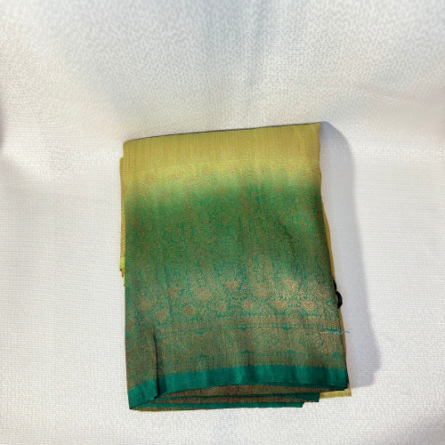 Saree Soft silk traditionnelle léger et fluide avec bordure contrasté – Vert