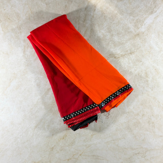 Saree dégradé - orange rouge