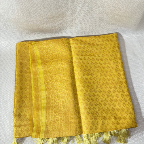 Saree Soft silk traditionnel léger et fluide - Jaune