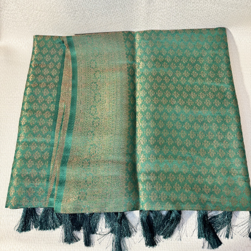 Saree Soft silk traditionnel léger et fluide  - Vert