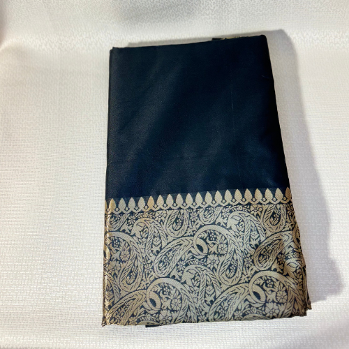 Saree silk léger avec large bordure – Noir