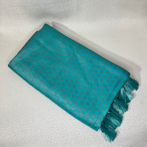 Saree Soft silk traditionnel léger et fluide - Turquoise bleu