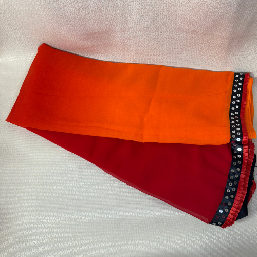 Orange red gradient saree