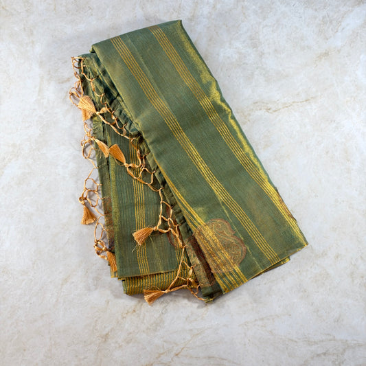 Saree Tissue silk Brillant -Vert
