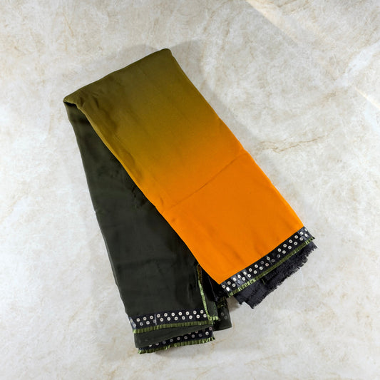 Saree dégradé - orange noir