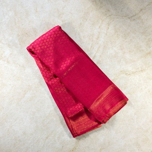 Saree Soft silk traditionnel léger et fluide - Rouge rosée