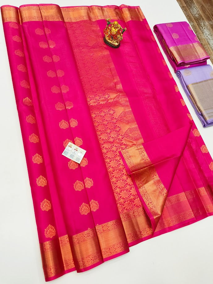 On order: Saree kanchipuram- Pure silk- silk mark Certified pink