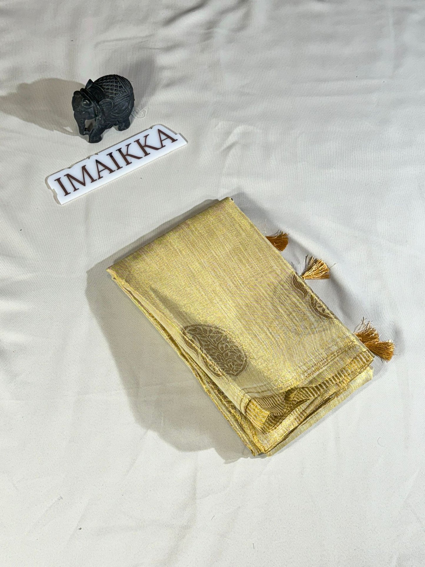 Saree Tissue silk Brillant -Beige